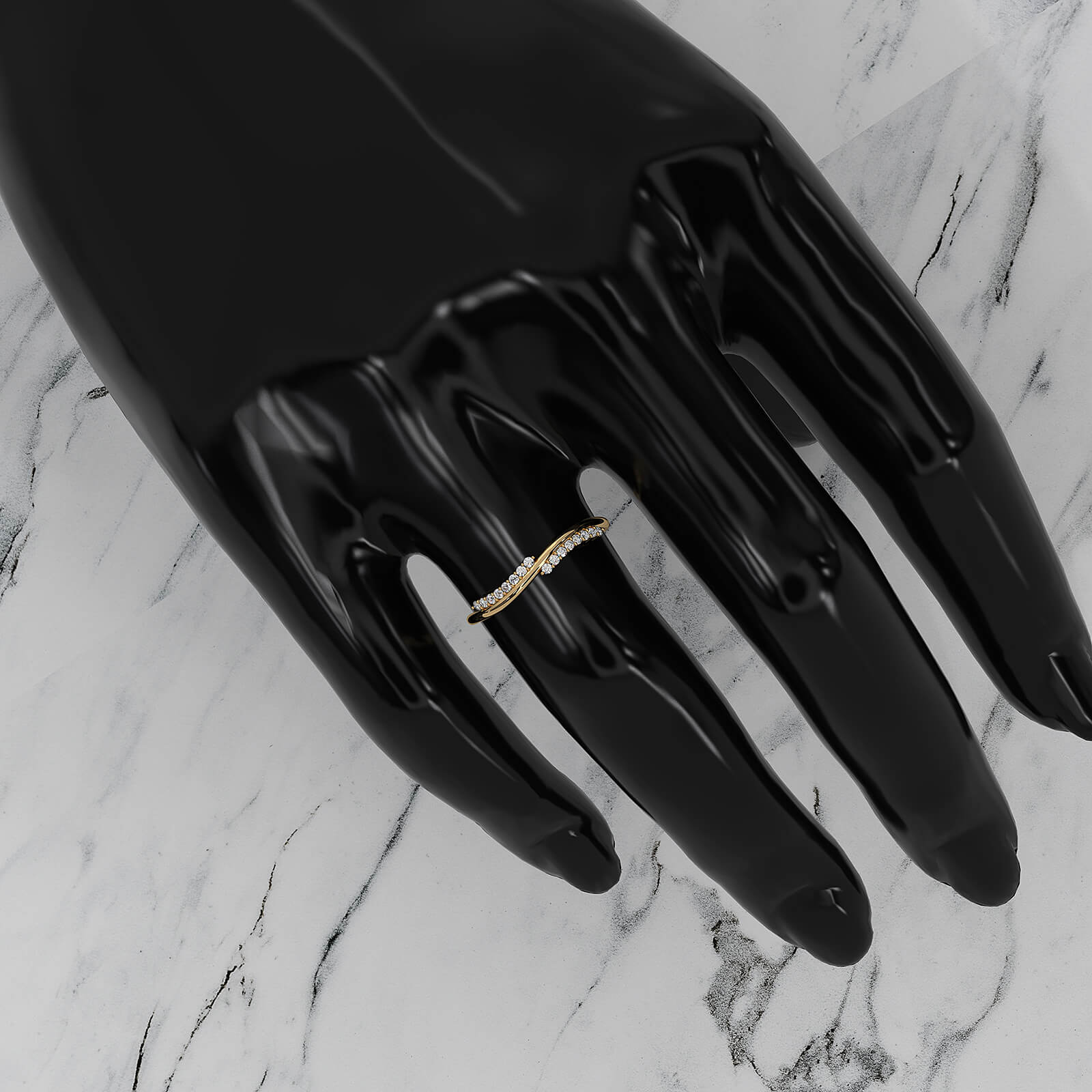 Twisted Stackable Minimalist Round Lab Diamond Fashion Ring 0.09ctw.